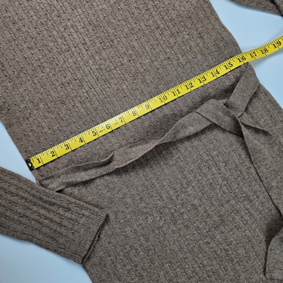 NWT ONLY Tan High Neck Belted Cable Knit Sweater Dress Malt Ball Soft Warm XL - Picture 14 of 14